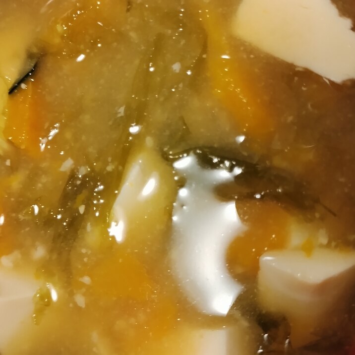 あおさと豆腐とかぼちゃの味噌汁